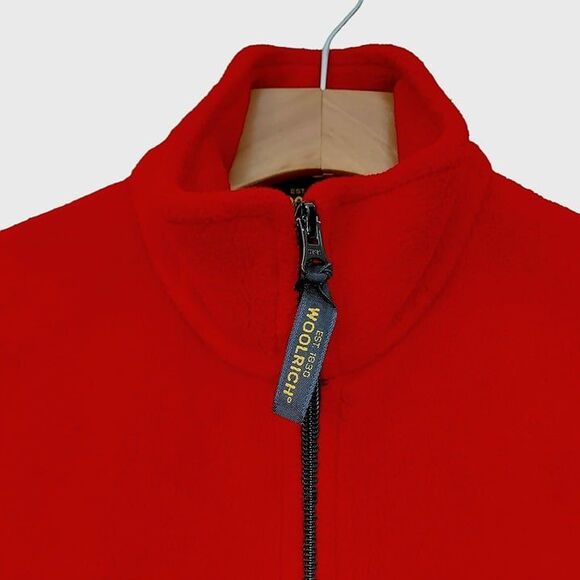 Woolrich Fleece Vest Womens Small Red Full Zip High Neck Lightweight Cozy Warm - Picture 3 of 10